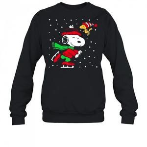 Christmas Snoopy Ice Skating Classic Cartoon Festive Winter Season Sweatshirt